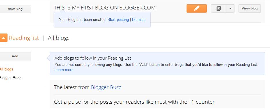 Blogger Step 5