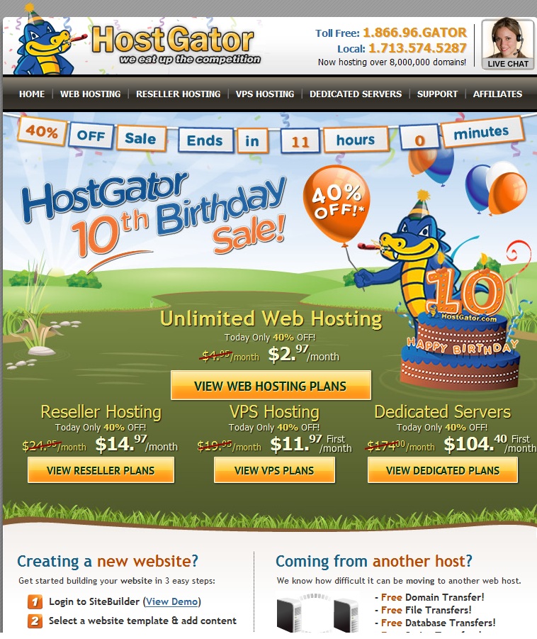 Hostgator 10years of hosting