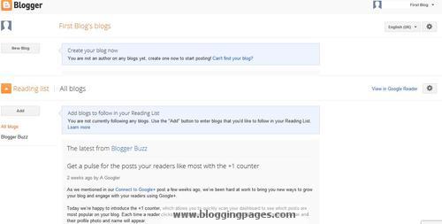Blogger Dashboard