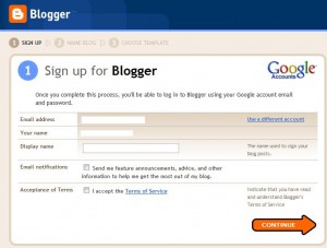 Blogger Sign Up