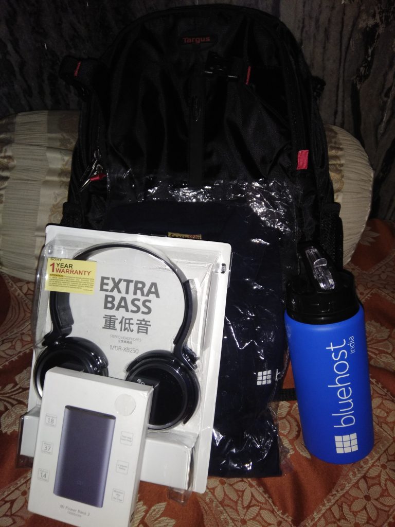 Swags for Lucky Winner from Bluehost India